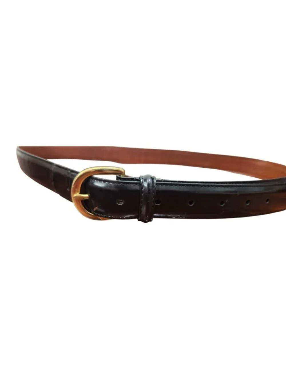 Vintage Coach 3921 Black Polished Cowhide Leather Belt Solid Brass Size 40